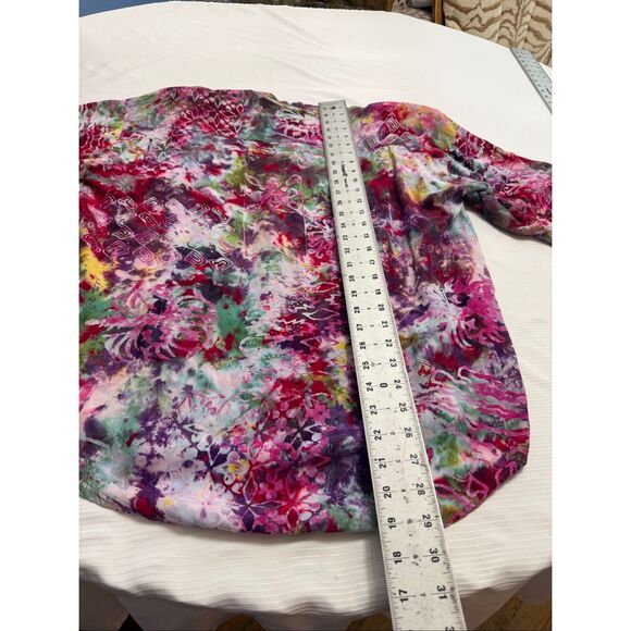 Cotton Express Vintage Tie Dye Hippie Boho Chic Button Up Shirt Size Medium - Picture 6 of 6